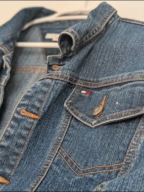 Tommy Hilfiger Blue Denim Jean Jacket with Contrast Stitching